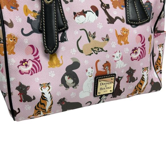 Dooney & Bourke 2019 Disney Cats Double Handle Leather Satchel Handbag - Picture 2 of 9
